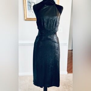 Halston Heritage Black High Low Sequence Dress with side cut outs 6